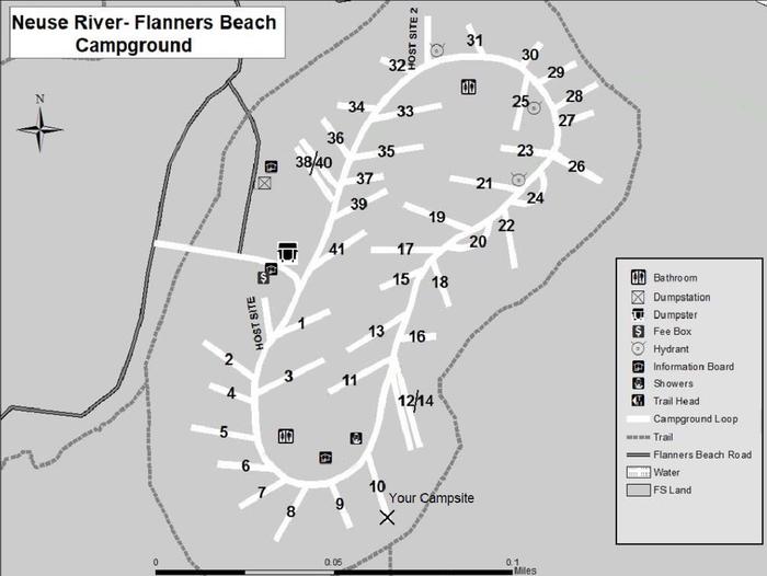 Flanners Beach Campsite #10First Come-First Served Campsite.  Should accommodate 40ft camper. Amenities include Electric 50/30/20 amp Connection, picnic Table, Fire ring, and Lantern Post