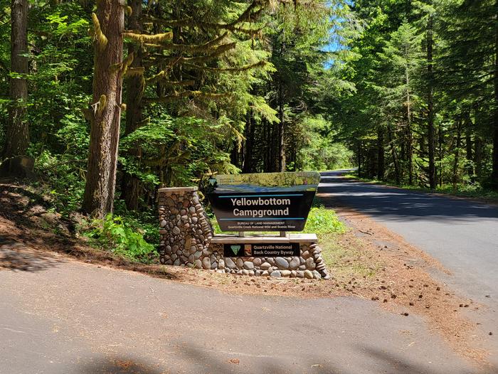 portal sign at Yellowbottom CampgroundYellowbottom Campground portal sign