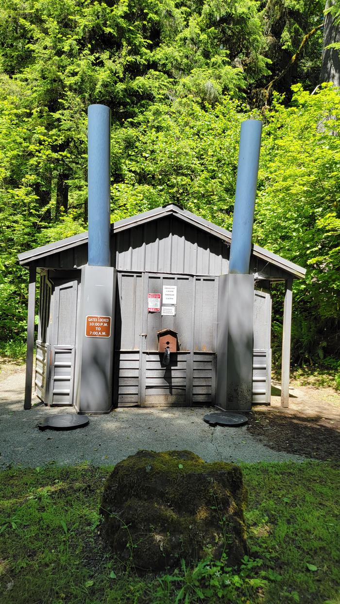 vault toilet #2 located near campsite 16 in Yellowbottom Campground