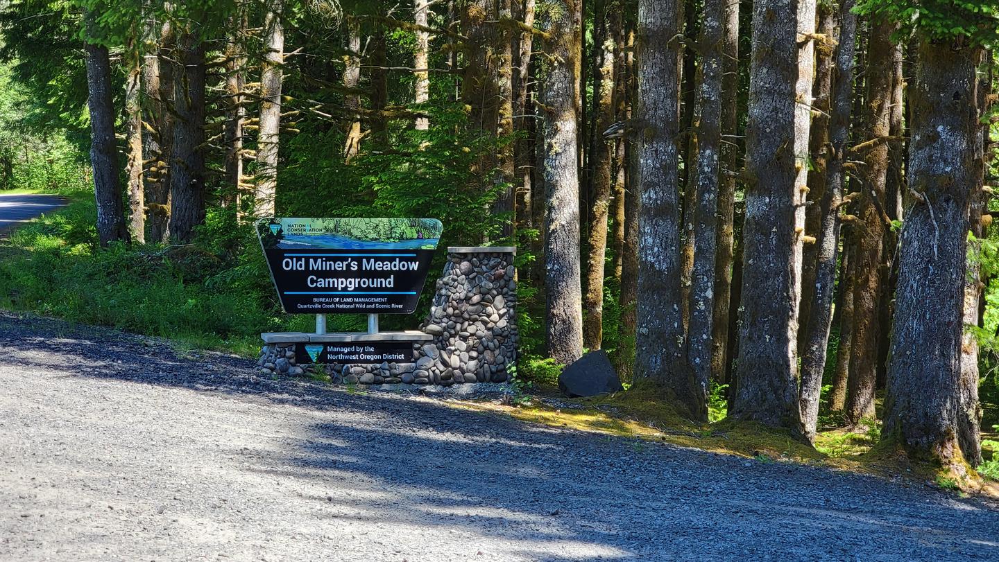portal sign at Old Miner's Meadow Group Campground