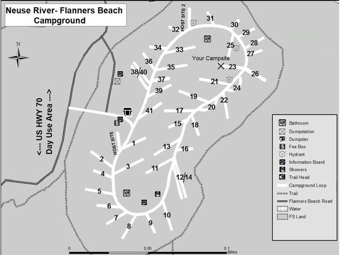Flanners Beach Campsite #23Non-Electric Campsite should accommodate 24ft camper. Amenities include picnic Table, Fire ring, and Lantern Post