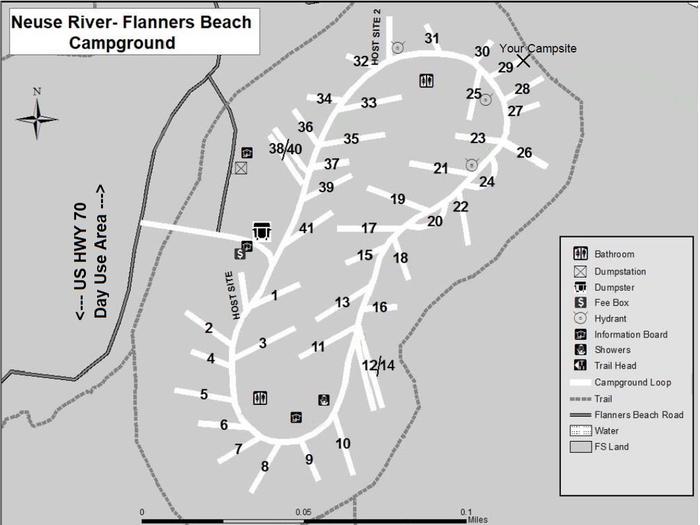 Flanners Beach Campsite #29First Come-First Served Non-Electric Campsite should accommodate 20ft camper. Amenities include picnic Table, Fire ring, and Lantern Post