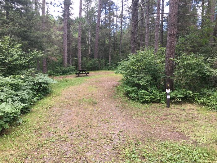 A photo of Site 7 of Loop West Loop at Little Isabella River Campground with No Amenities Shown. Parking area pictured.A photo of Site 7 of Loop West Loop at Little Isabella River Campground Parking area.