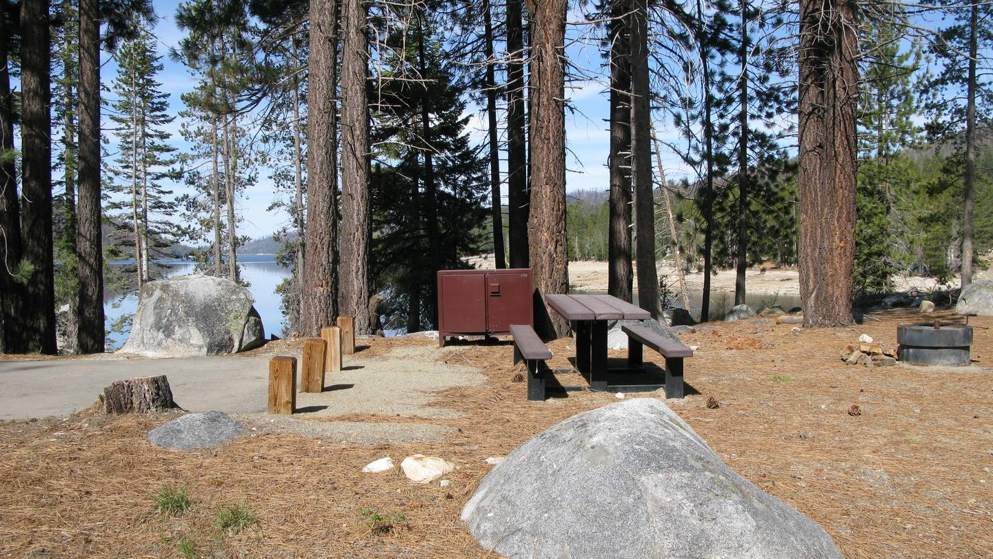 Rancheria CampgroundCamping site with picnic table, fire pit and bear bin