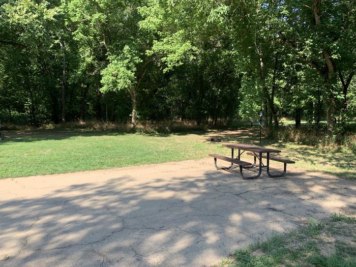 A photo of Site 910 of Loop Loop 900 at ALLEY SPRING with Picnic Table, Fire Pit, Tent Pad, Lantern Pole