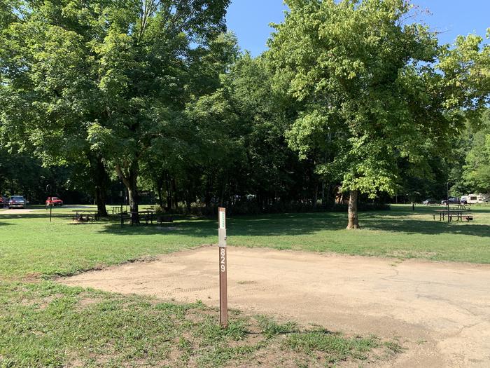 A photo of Site 829 of Loop Loop 800 at ALLEY SPRING with Picnic Table, Fire Pit, Tent Pad, Lantern Pole