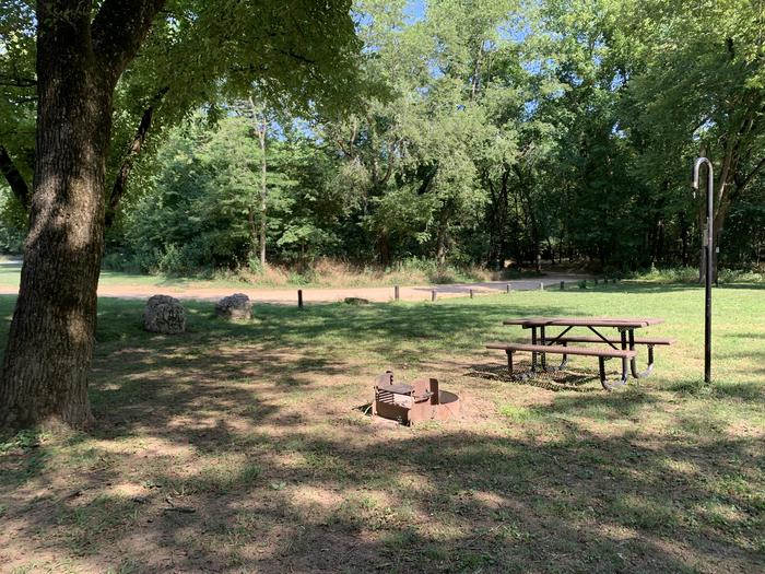 A photo of Site 718 of Loop Loop 700 at ALLEY SPRING with Picnic Table, Fire Pit, Lantern Pole