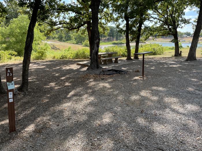 A photo of Site A23 of Loop A at PLATTER FLATS with Picnic Table, Fire Pit, Shade