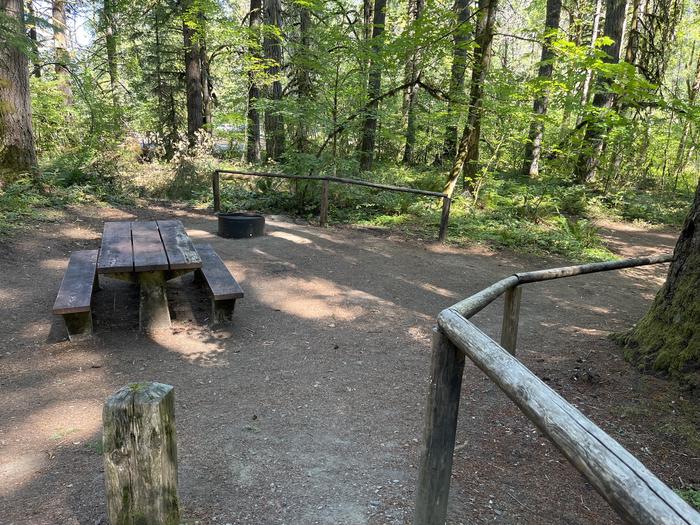 A photo of Site 27 of Loop East at HOOVER CAMPGROUND with Picnic Table, Fire Pit, Shade, Tent Pad