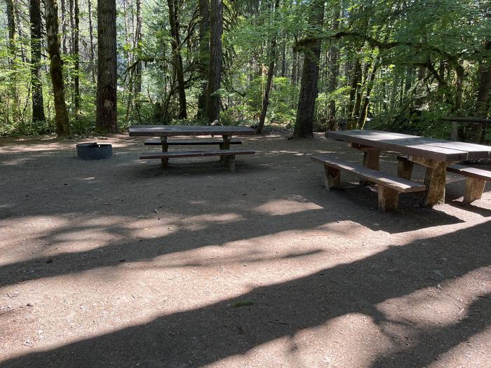 A photo of Site 35 of Loop East at HOOVER CAMPGROUND with Picnic Table, Fire Pit, Shade, Tent Pad