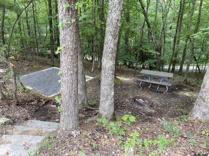 A photo of Site 4 of Loop A at Look Rock Campground with Picnic Table, Fire Pit, Tent Pad