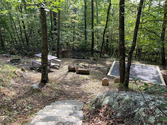 A photo of Site 19 of Loop A at Look Rock Campground with Picnic Table, Fire Pit, Tent Pad
