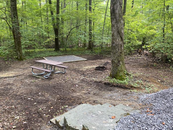 A photo of Site 56 of Loop A at Look Rock Campground with Picnic Table, Electricity Hookup, Fire Pit, Tent Pad, Water Hookup