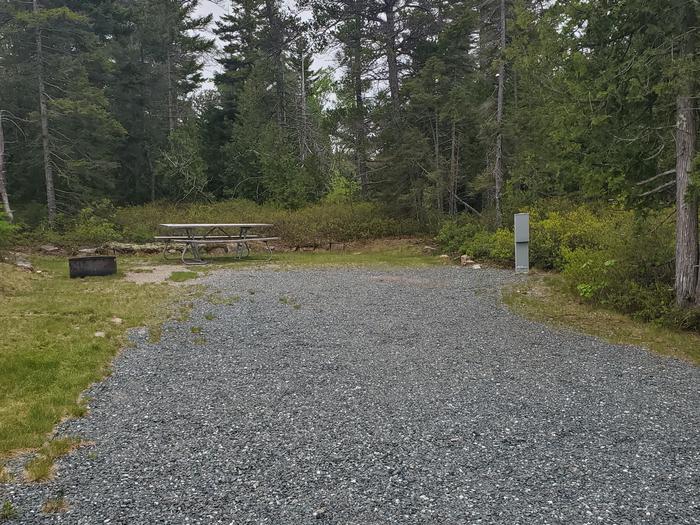 Site A10 Schoodic Woods campground street viewA photo of Site A10 of Loop A-Loop at Schoodic Woods Campground with Picnic Table, Electricity Hookup, Fire Pit