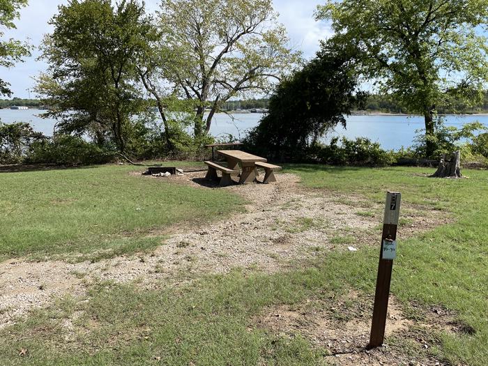 A photo of Site B07 of Loop B at CANEY CREEK with Picnic Table, Fire Pit, Waterfront