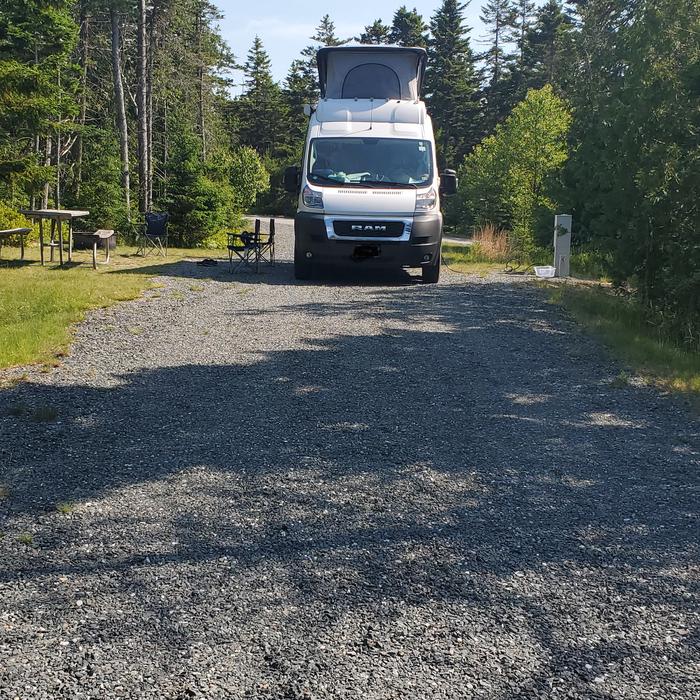 A photo of Site B20 while OccupiedA photo of Site B20 of Loop B-Loop at Schoodic Woods Campground with Picnic Table, Electricity Hookup, Fire Pit, Water Hookup