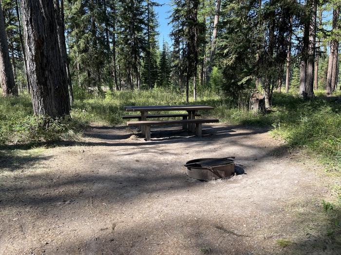 A photo of Site RPS22 at River Point Lolo Campground (MT) with Picnic Table, Fire Pit, Tent PadA photo of Site RPS22 at River Point Lolo Campground (MT) with Picnic Table, Fire Pit, Tent Pad.