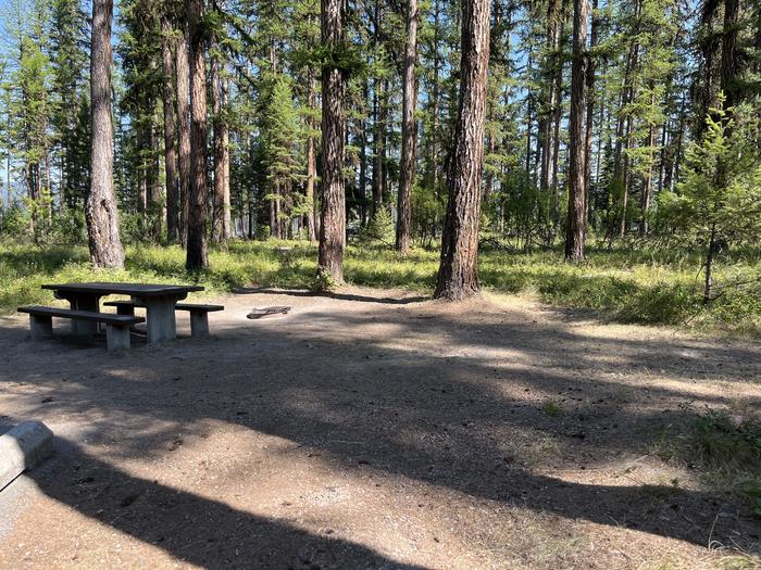 A photo of Site RPS08 at River Point Lolo Campground (MT) with Picnic Table, Fire Pit, Tent PadA photo of Site RPS08 at River Point Lolo Campground (MT) with Picnic Table, Fire Pit, Tent Pad.