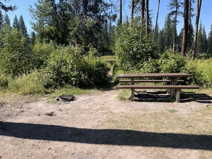 A photo of Site RPS14 at River Point Lolo Campground (MT) with Picnic Table, Fire Pit, Tent PadA photo of Site RPS14 at River Point Lolo Campground (MT) with Picnic Table, Fire Pit, Tent Pad. 