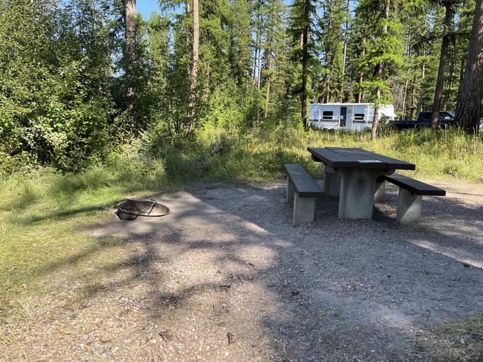 A photo of Site RPS20 at River Point Lolo Campground (MT) with Picnic Table, Fire Pit, Tent PadA photo of Site RPS20 at River Point Lolo Campground (MT) with Picnic Table, Fire Pit, Tent Pad. 
