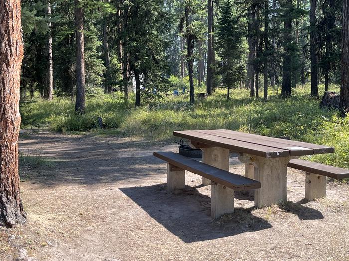 A photo of Site RPS16 at River Point Lolo Campground (MT) with Picnic Table, Fire Pit, Tent PadA photo of Site RPS16 at River Point Lolo Campground (MT) with Picnic Table, Fire Pit, Tent Pad.