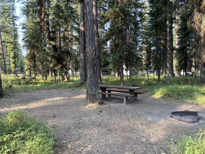 A photo of Site RPS07 at River Point Lolo Campground (MT) with Picnic Table, Fire Pit, Tent PadA photo of Site RPS07 at River Point Lolo Campground (MT) with Picnic Table, Fire Pit, Tent Pad.