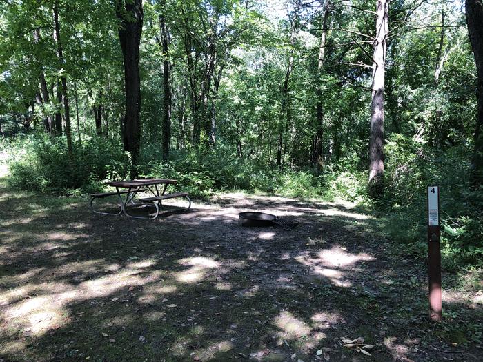 A photo of Site 004 of Loop  at SUGAR BOTTOM CAMPGROUND with Picnic Table, Fire Pit, Shade