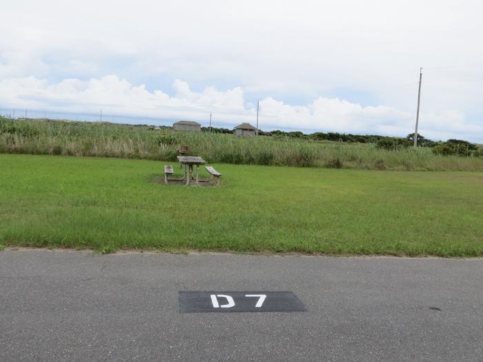 Pull through parking, grass pad, picnic table, stand up grill, no shade, TENT ONLY