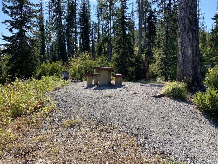 A photo of Site 17 of Loop LOST JOHNNY POINT CAMPGROUND at LOST JOHNNY POINT CAMPGROUND with Picnic Table, Fire PitUp a small hill to picnic table and fire pit 