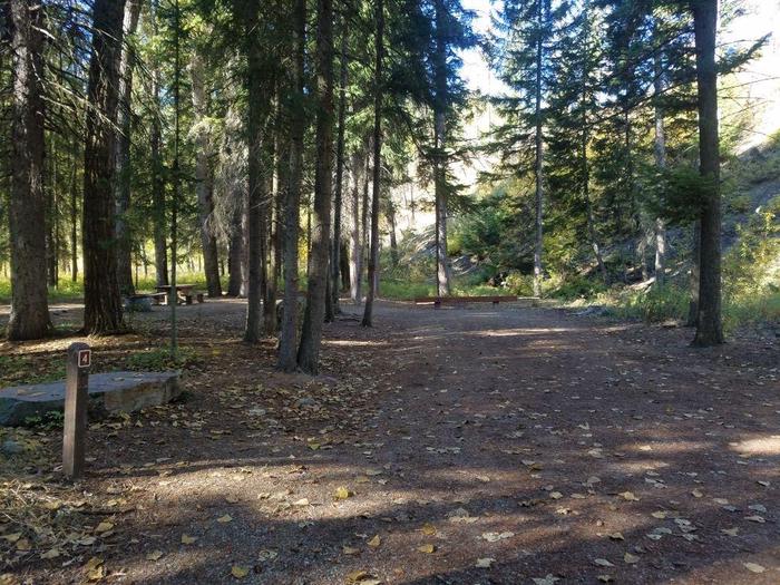 A photo of Site 4 of Loop BIG CREEK CAMPGROUND at Big Creek Campground (Flathead National Forest, MT) with Picnic Table, Fire Pit