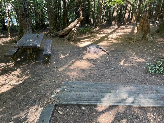 A photo of Site 037 of Loop West at Cove Creek (OR) with Picnic Table, Fire Pit, Tent Pad