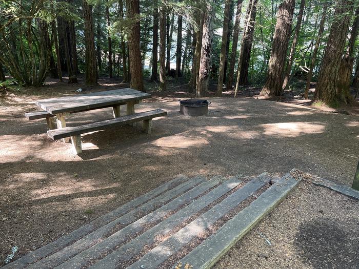 A photo of Site 035 of Loop East at Cove Creek (OR) with Picnic Table, Fire Pit