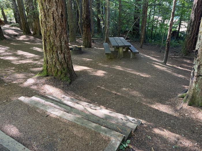 A photo of Site 033 of Loop East at Cove Creek (OR) with Picnic Table, Fire Pit, Shade, Tent Pad