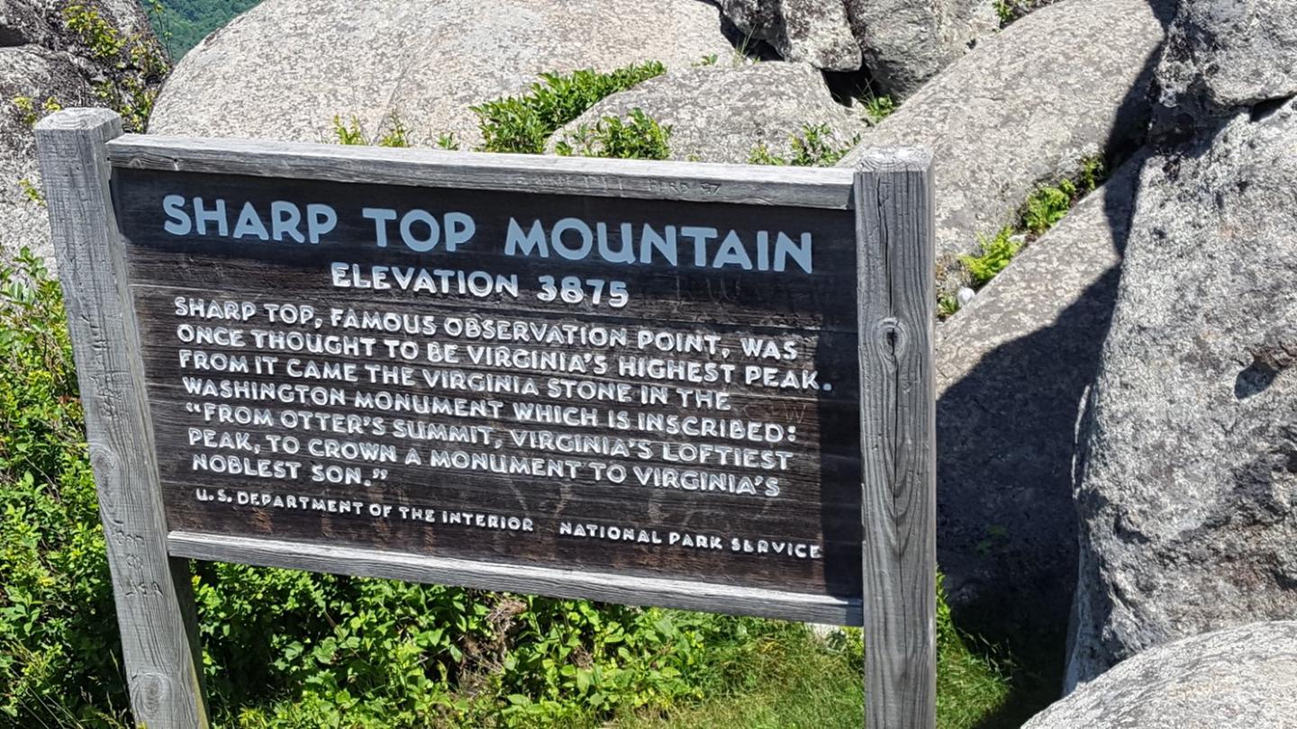 Information Sign at the Top of Sharp Top Mountain