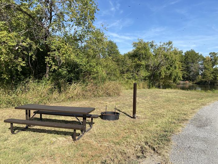 A photo of Site 14 of Loop TL at Tullahasse Loop with Picnic Table, Fire Pit, Waterfront
