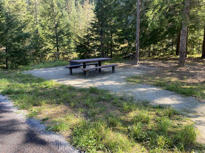 A photo of Site A004 of Loop A at KIT PRICE with Picnic Table, Fire Pit, Shade