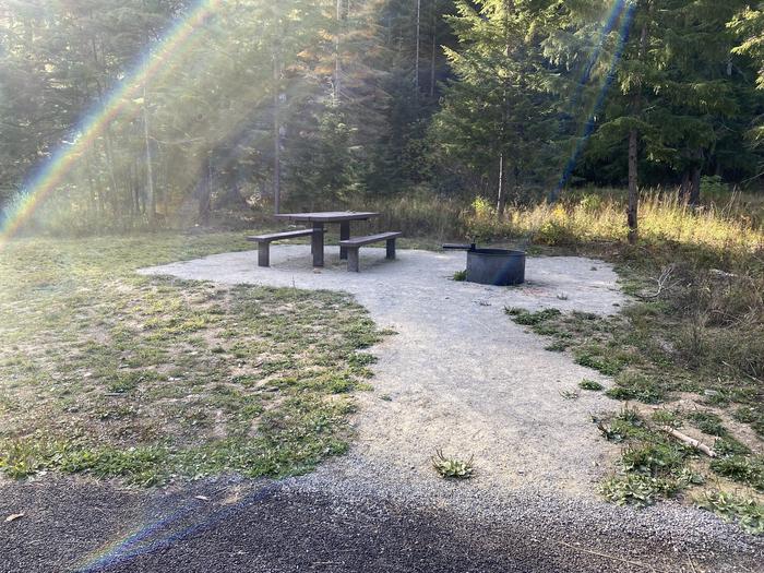 A photo of Site A005 of Loop A at KIT PRICE with Picnic Table, Fire Pit, Tent Pad
