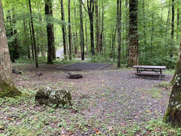 A photo of Site B03 of Loop B-Loop at COSBY CAMPGROUND with Picnic Table, Fire Pit, Tent PadFootpath from road