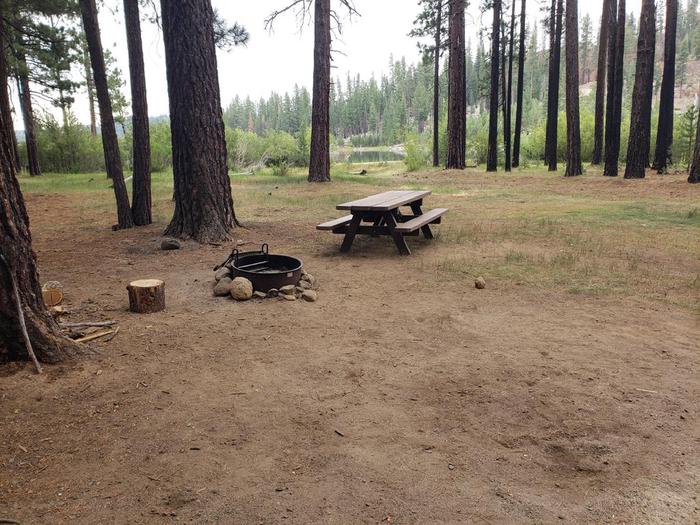 Spacious campsite near the water with a fire ring and table.Lone Rock Site 62