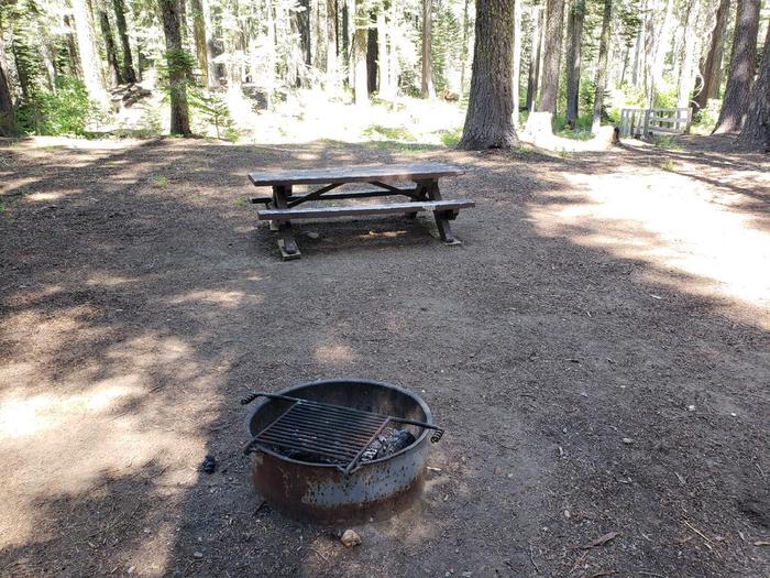 Spacious site featuring a picnic table and fire ring.Whitehorse Site 15