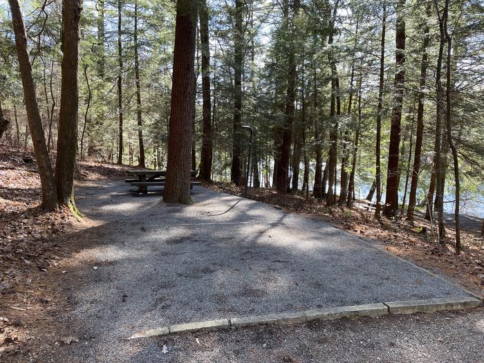 A photo of Site 26 of Loop Lower at Lake Conasauga Campground with Picnic Table, Fire Pit, Shade, Tent Pad, Lantern Pole front.A photo of Site 26 of Loop Lower at Lake Conasauga Campground with Picnic Table, Fire Pit, Shade, Tent Pad, Lantern Pole