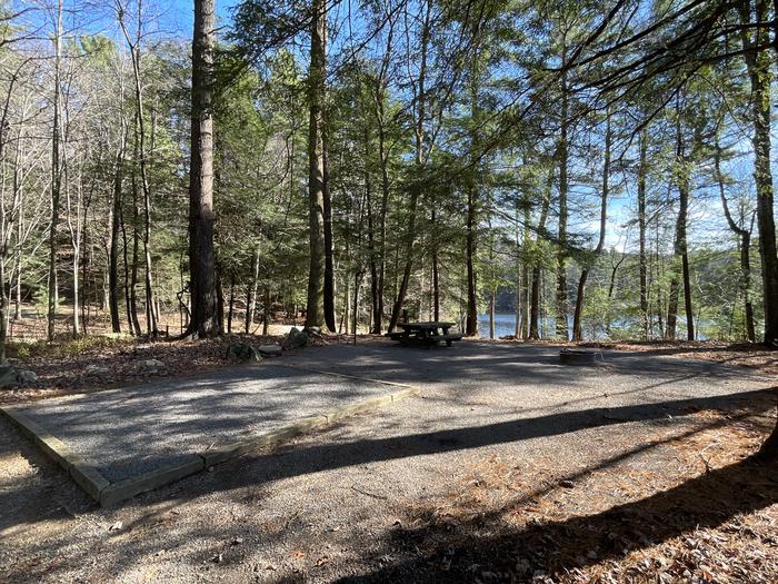 A photo of Site 20 of Loop Lower at Lake Conasauga Campground with Picnic Table, Fire Pit, Shade, Tent Pad, Lantern Pole from beside.A photo of Site 20 of Loop Lower at Lake Conasauga Campground with Picnic Table, Fire Pit, Shade, Tent Pad, Lantern Pole