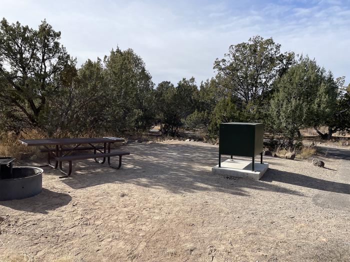 A photo of Site 14 of Loop Abert's Squirrel at JUNIPER CAMPGROUND with Picnic Table, Fire Pit, Food Storage