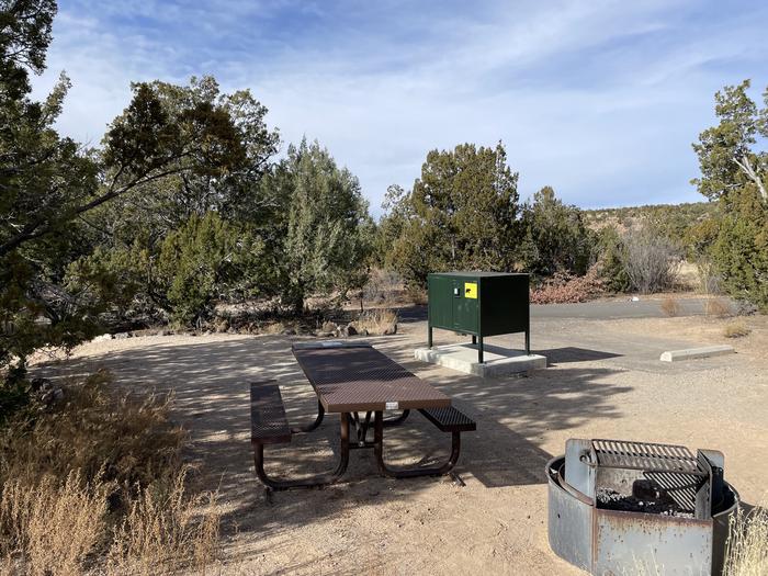 A photo of Site 14 of Loop Abert's Squirrel at JUNIPER CAMPGROUND with Picnic Table, Fire Pit and bear box for Food Storage