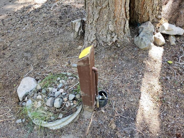 Campground is equipt with several water spigots.One of several water spigots in the campground