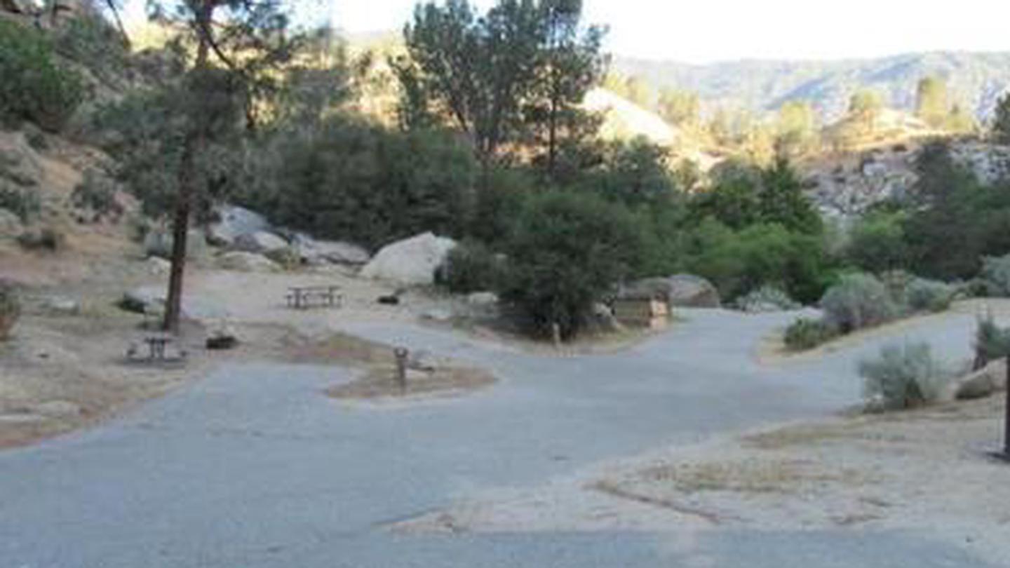 Paved driveway and parking spurs in a desert campground.Sandy Flat