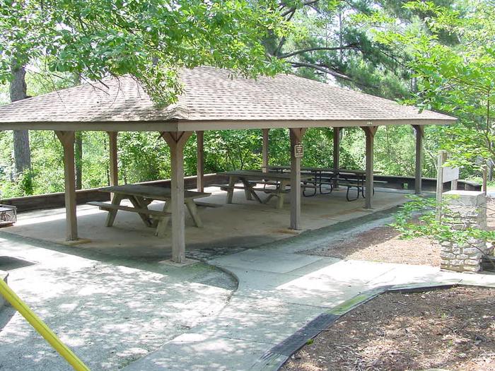 4 picnic tables and 1 grillHill Top Shelter