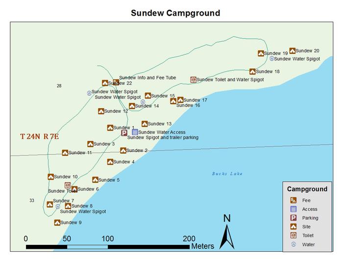 Map of Sundew Campground