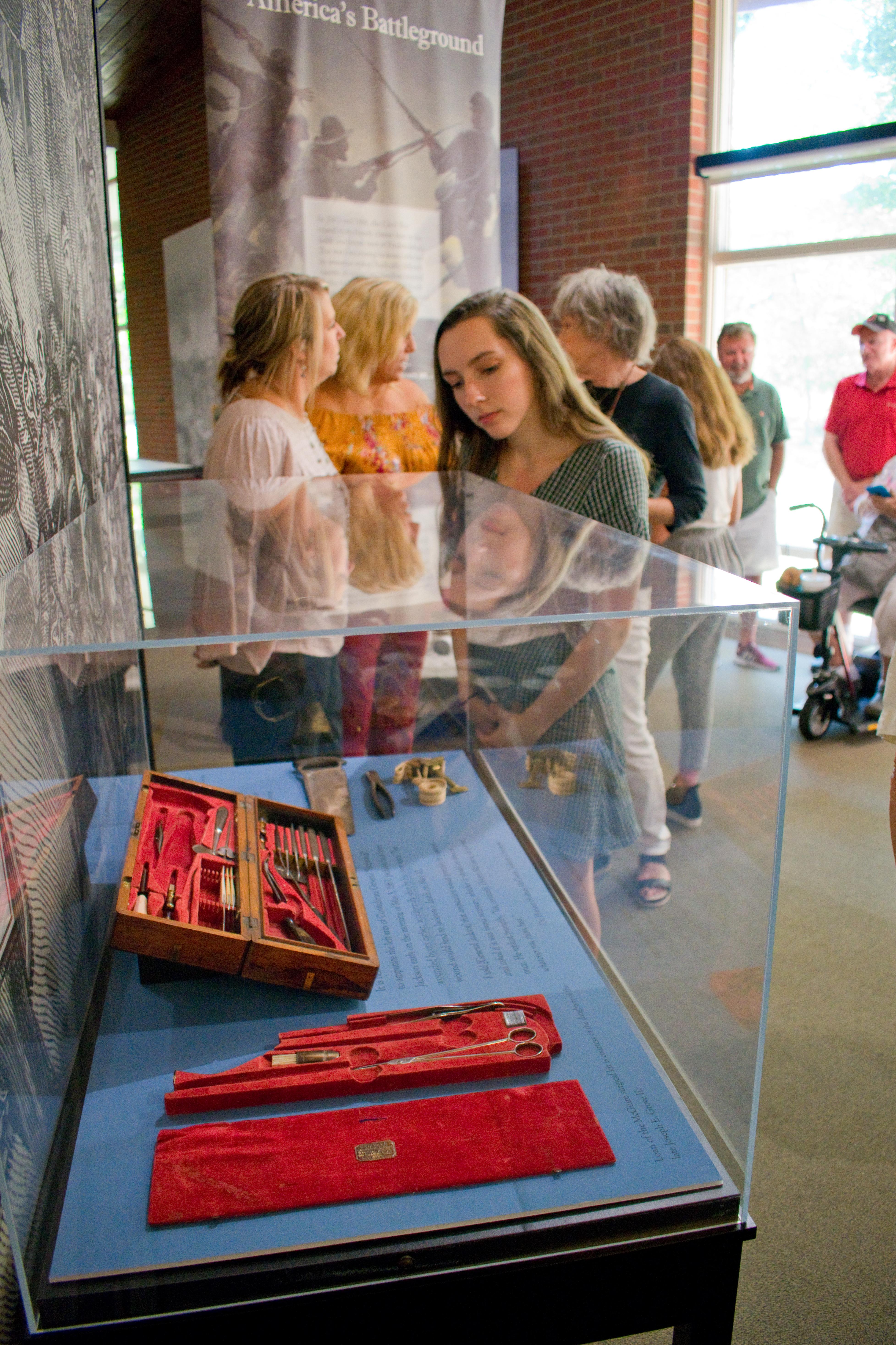 Visitor Looking at Exhibits at Chancellorsville