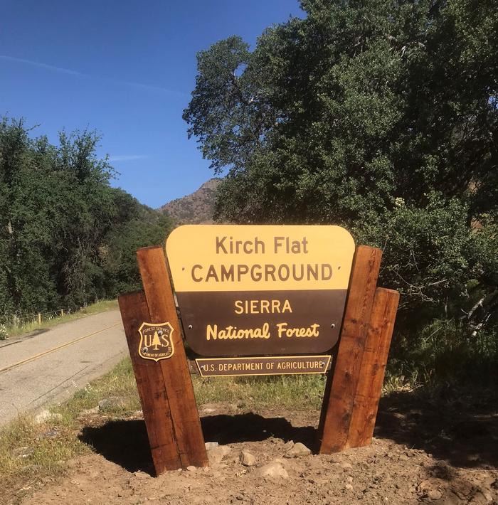 Kirch Flat CampgroundThe entrance sign to Kirch Flat Campground and Group Site.